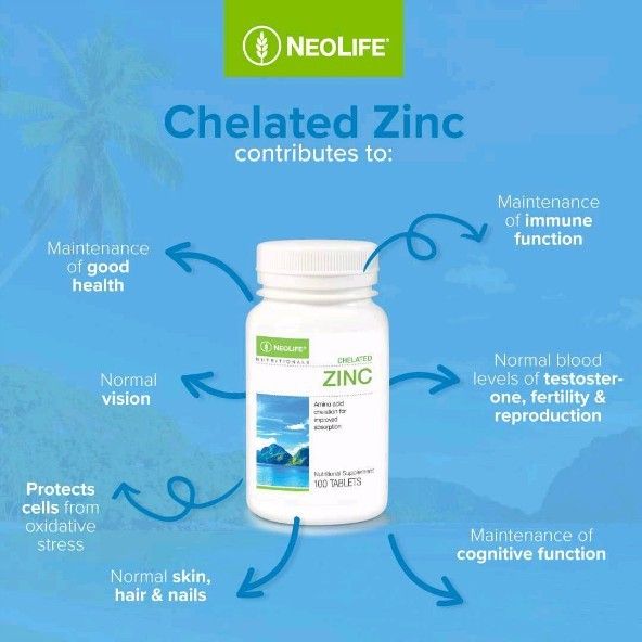 Neolife CHELATED ZINC (Immune, Memory, Prostate & Eye Support)