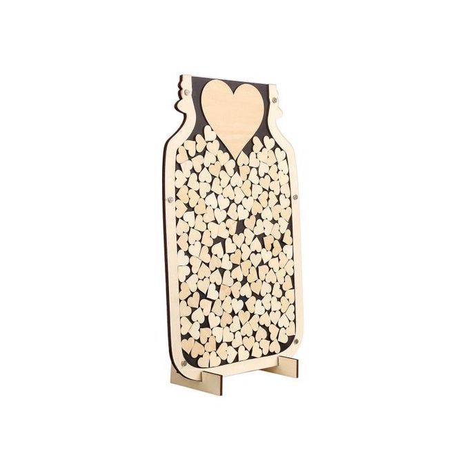 Personalized Wedding Guest Book Alternative Rustic Mason Jar Wood Heart Drop Box