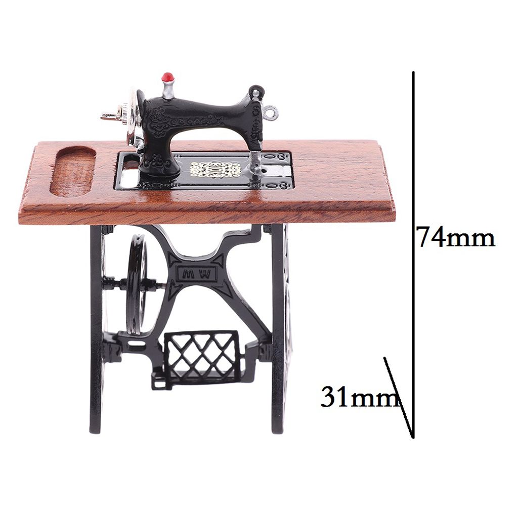 112 Dollhouse Miniature Sewing Machine Wooden Furniture Set