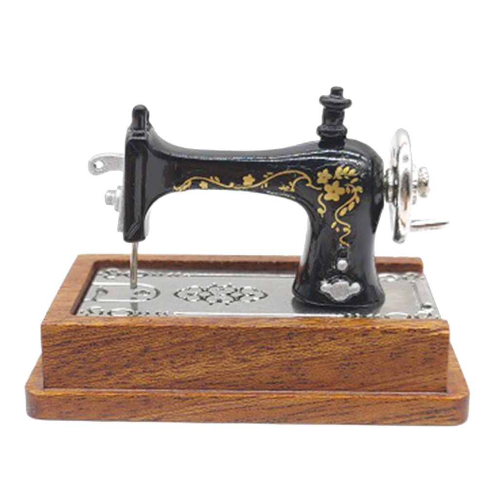 112 Dollhouse Miniature Sewing Machine Wooden Furniture Set