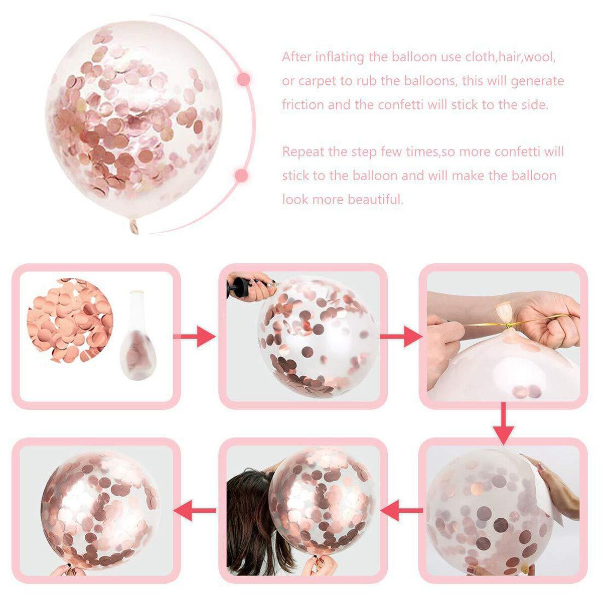 14/40/46pcs Set Rose Gold Confetti Mix Latex Balloon Aluminum Film/Foil Christmas Xmas Birthday Wedding Party Carnival Decor 14PCS