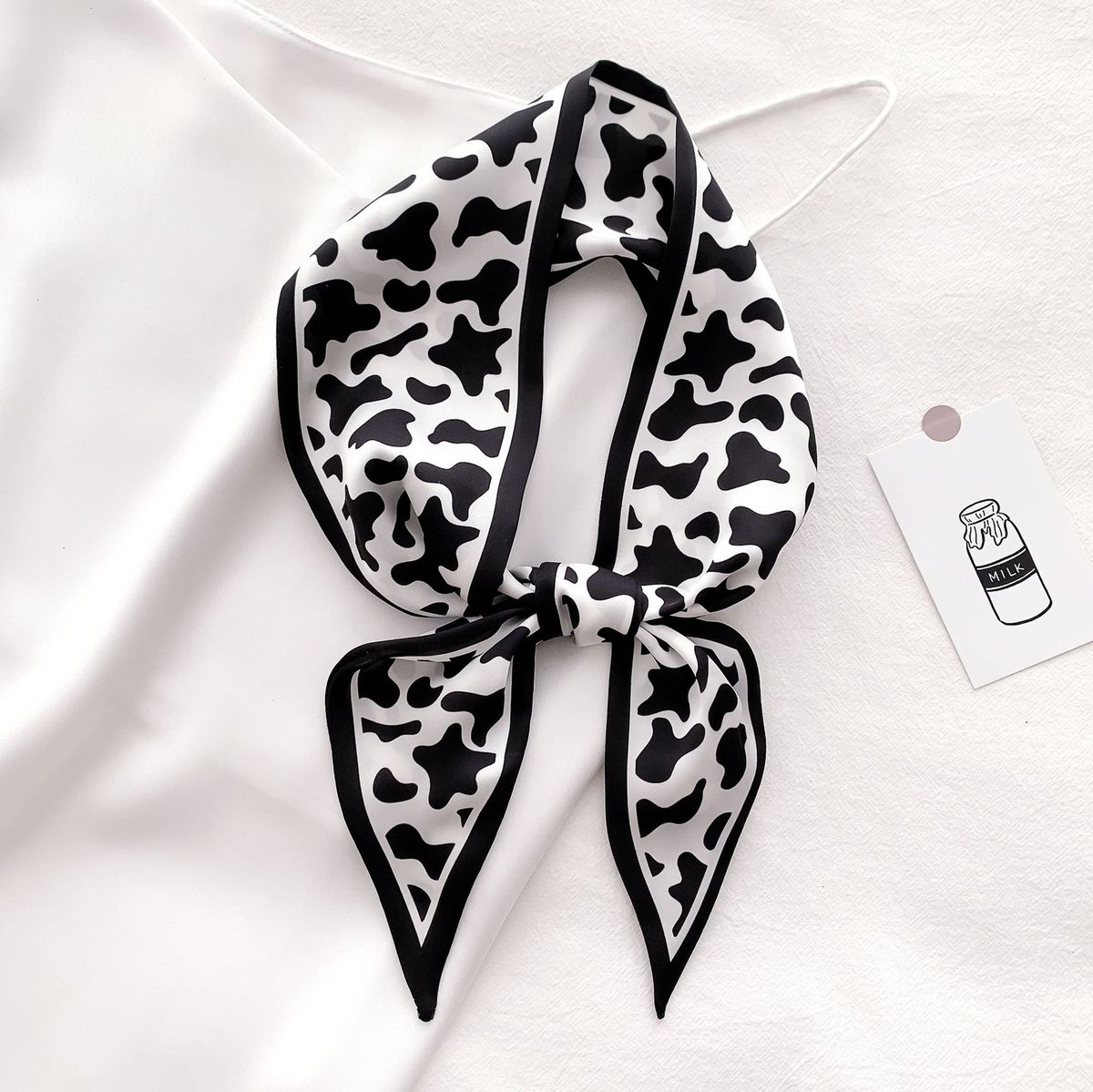 Long Silk Skinny Scarf Hair Bands Design Print Luxury Women Neck Scarves Ribbon Ties-JJ-54-1