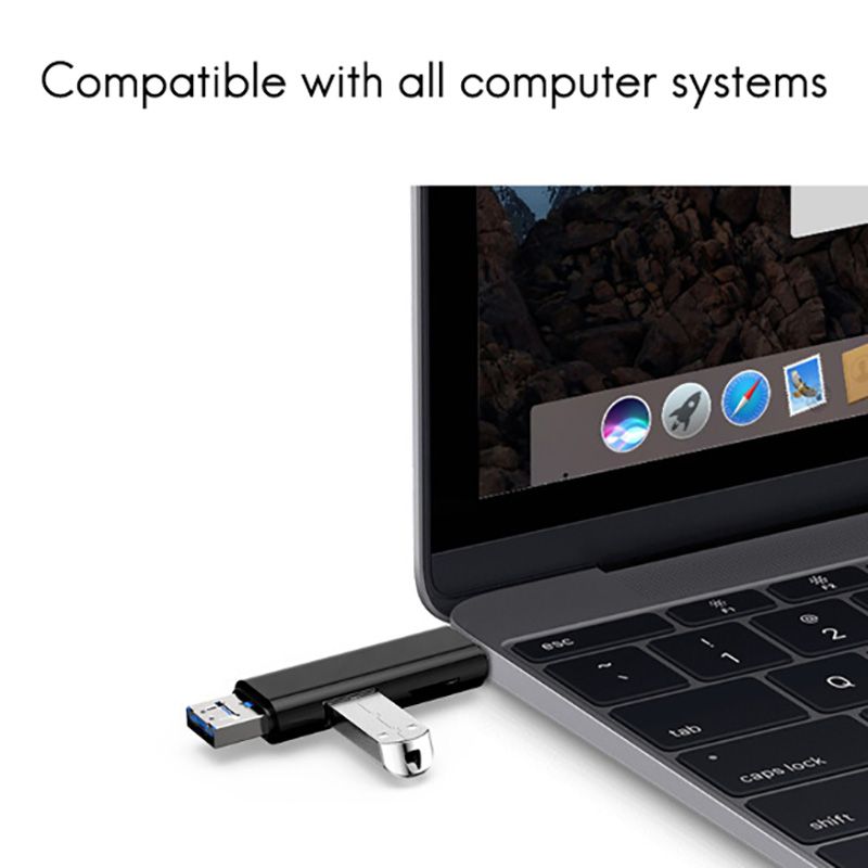 5-In-1 Card Reader Micro/USB/Type-C/TF OTG For