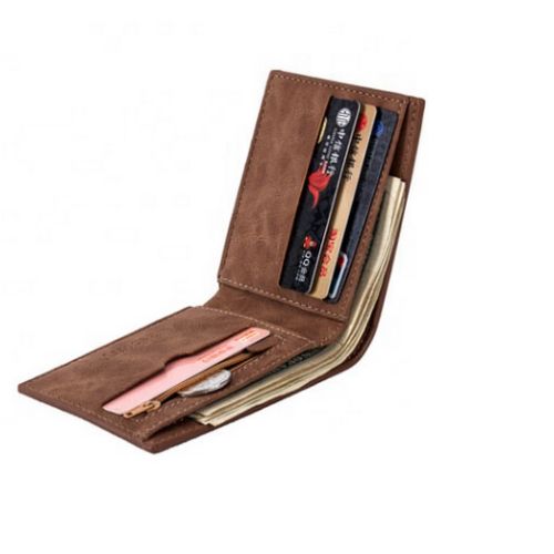 Portable Men Wallets Mens Wallet With Coin Bag Zipper