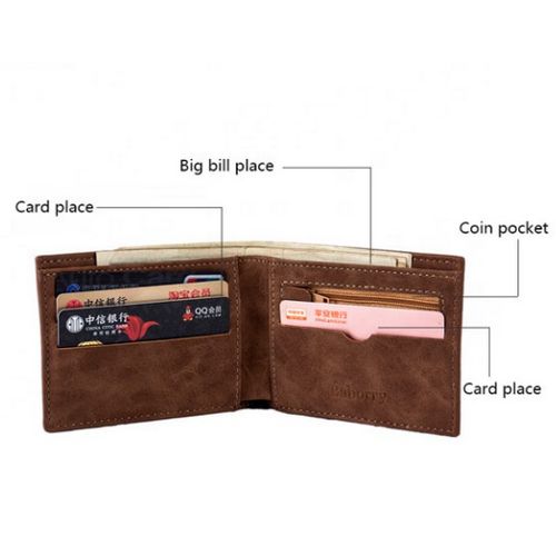 Portable Men Wallets Mens Wallet With Coin Bag Zipper