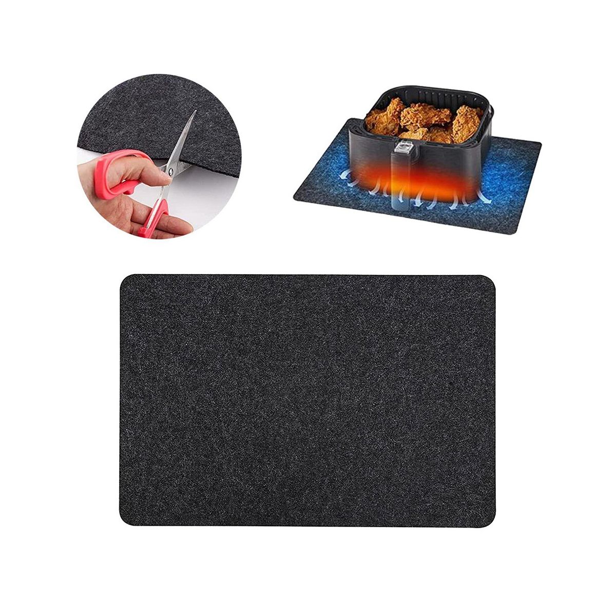 4PCS Felt Pad AirFryer Heat Resistant Pad Washable Kitchen
