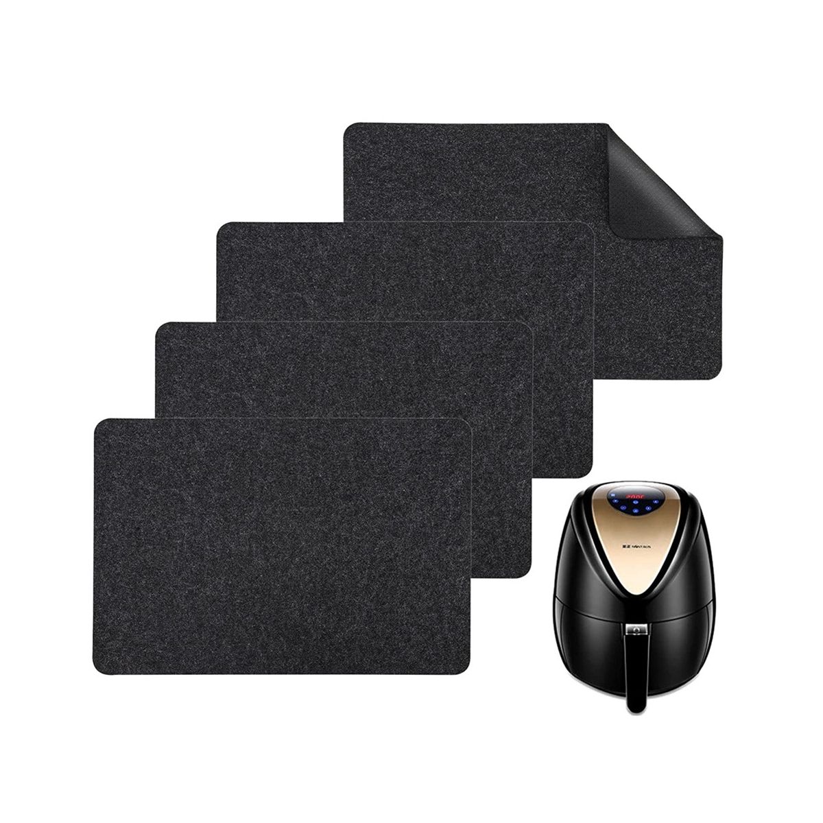4PCS Felt Pad AirFryer Heat Resistant Pad Washable Kitchen