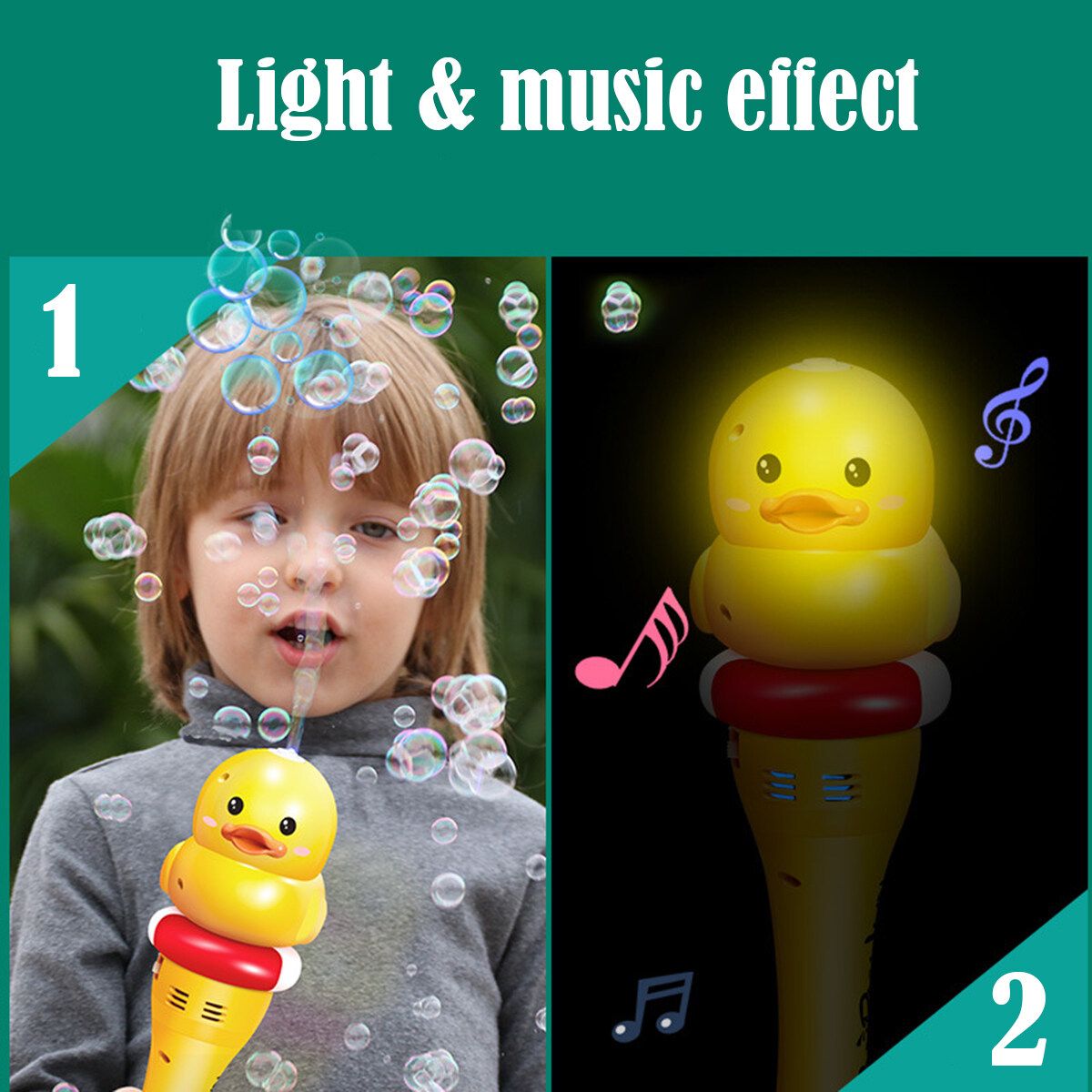 Automatic Soap Bubble Blowing Machine Bubble Blower Toy Light & Music Effect White Panda