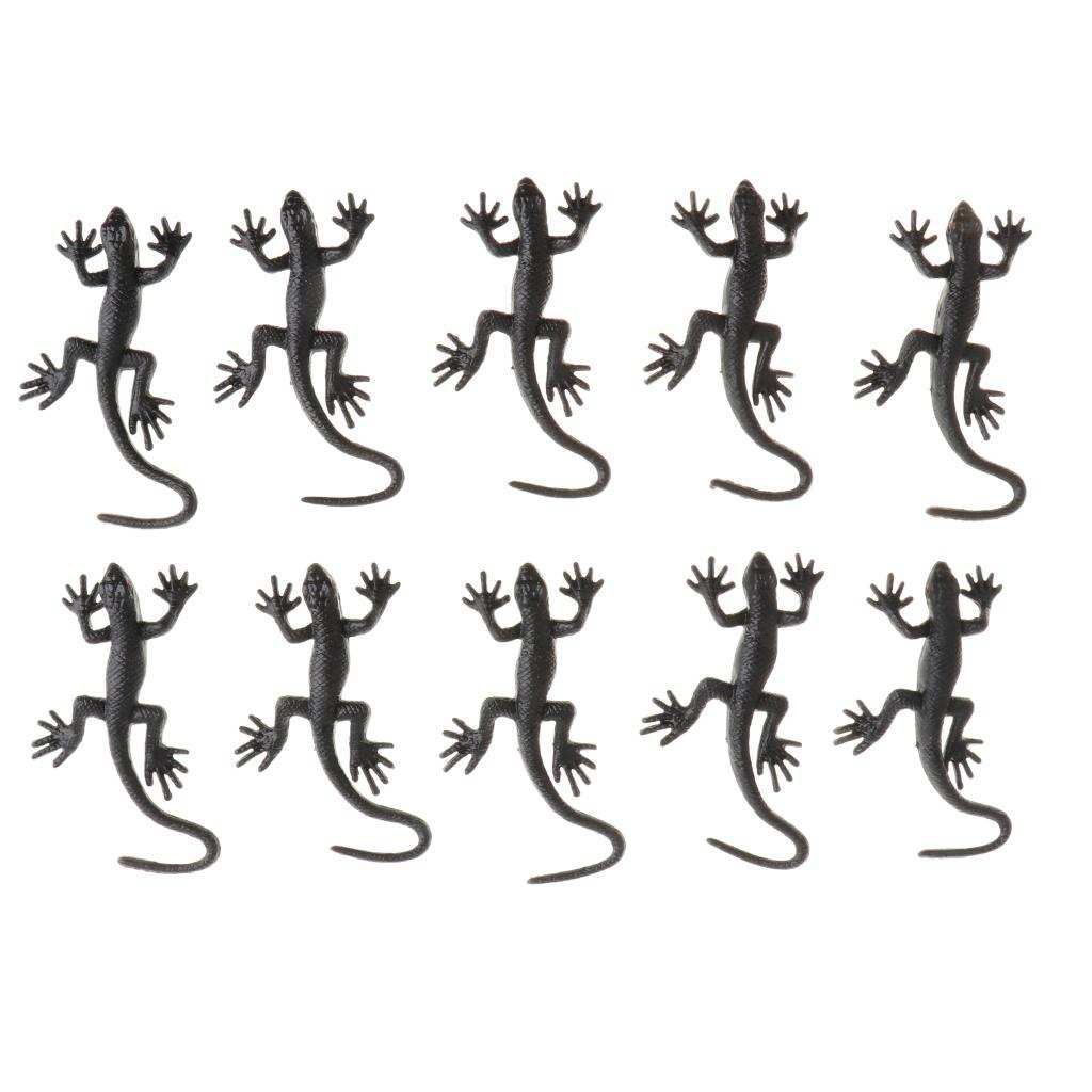 10 Pieces Vivid Soft Rubber Lizard Figure Zoo Reptile Toy Collection