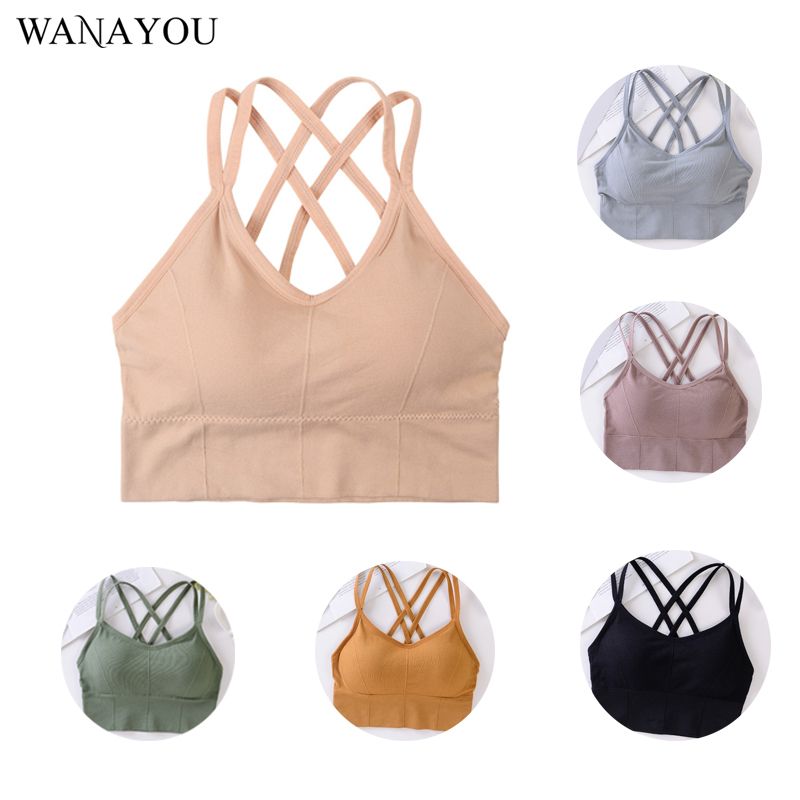 Wanayou Yoga Bra Double Cross Wrap-Around S Workout S Skin