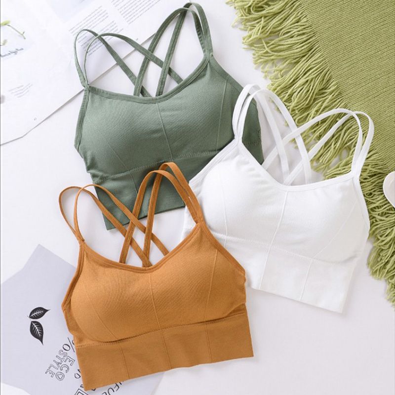 Wanayou Yoga Bra Double Cross Wrap-Around S Workout S Skin