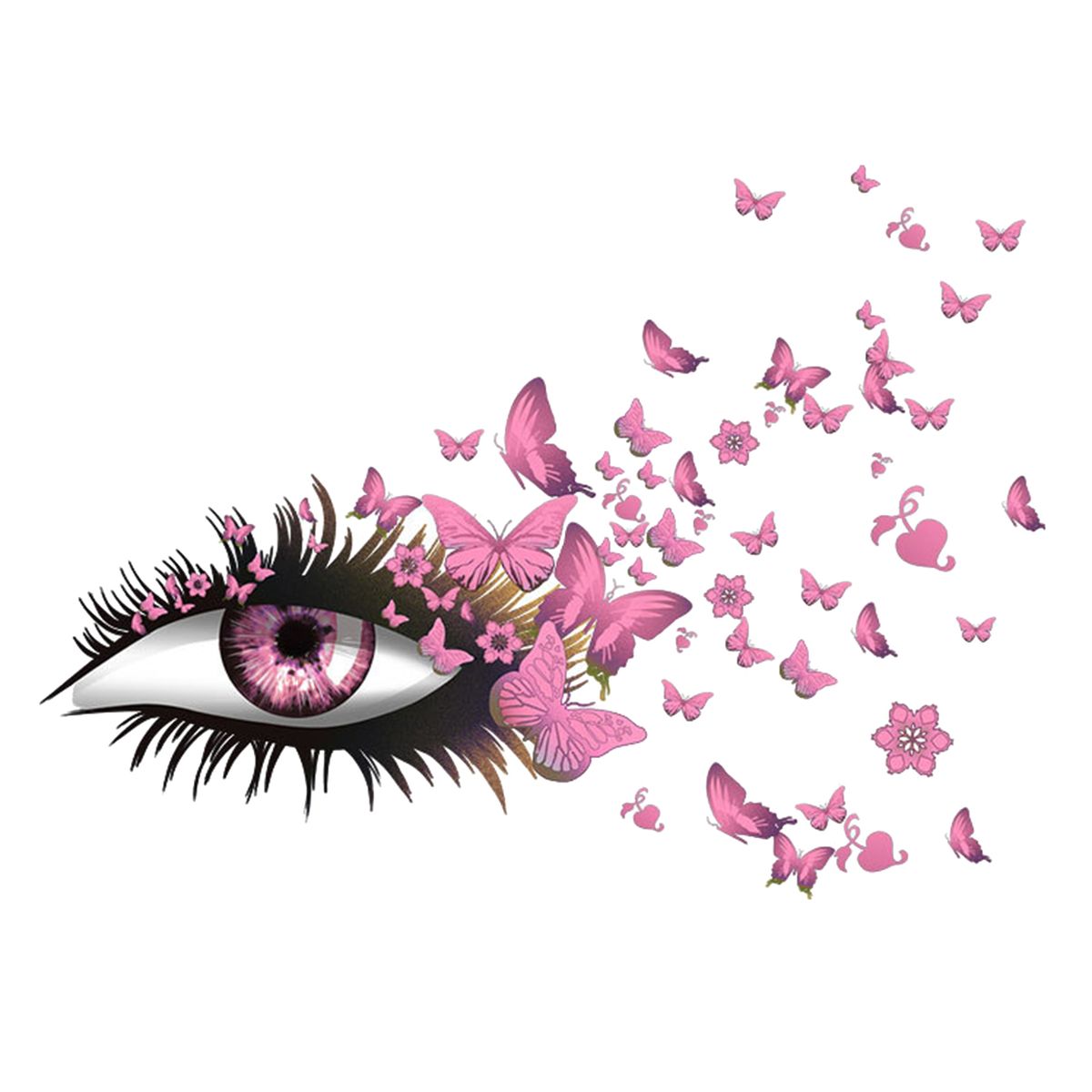 1 Set Wall Decal Exquisite Adhesive PVC Vivid DIY Girl-Pink