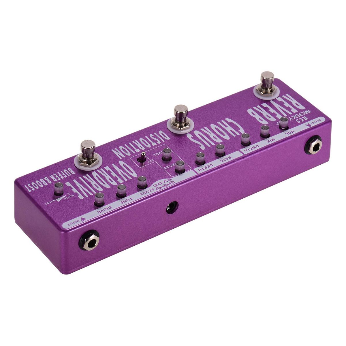 MOSKYAudio RC5 6-in-1 Guitar Multi-Effects Pedal Reverb + Chorus + Distortion + Overdrive + Booster + Buffer Full Metal Shell with True Bypass