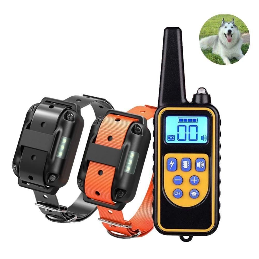 800m Electric Dog Training Collar Waterproof Pet Remote Control Rechargeable training dog collar with Shock Vibration Sound