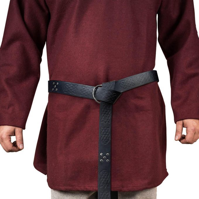 Medieval Belt For Men PU Leather Cosplay Prop Retro Style Black
