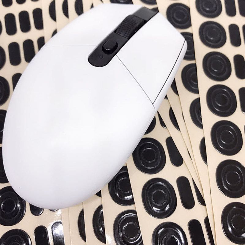 2 Sets Wireless Mouse Skates Pads Protective Cover-Black