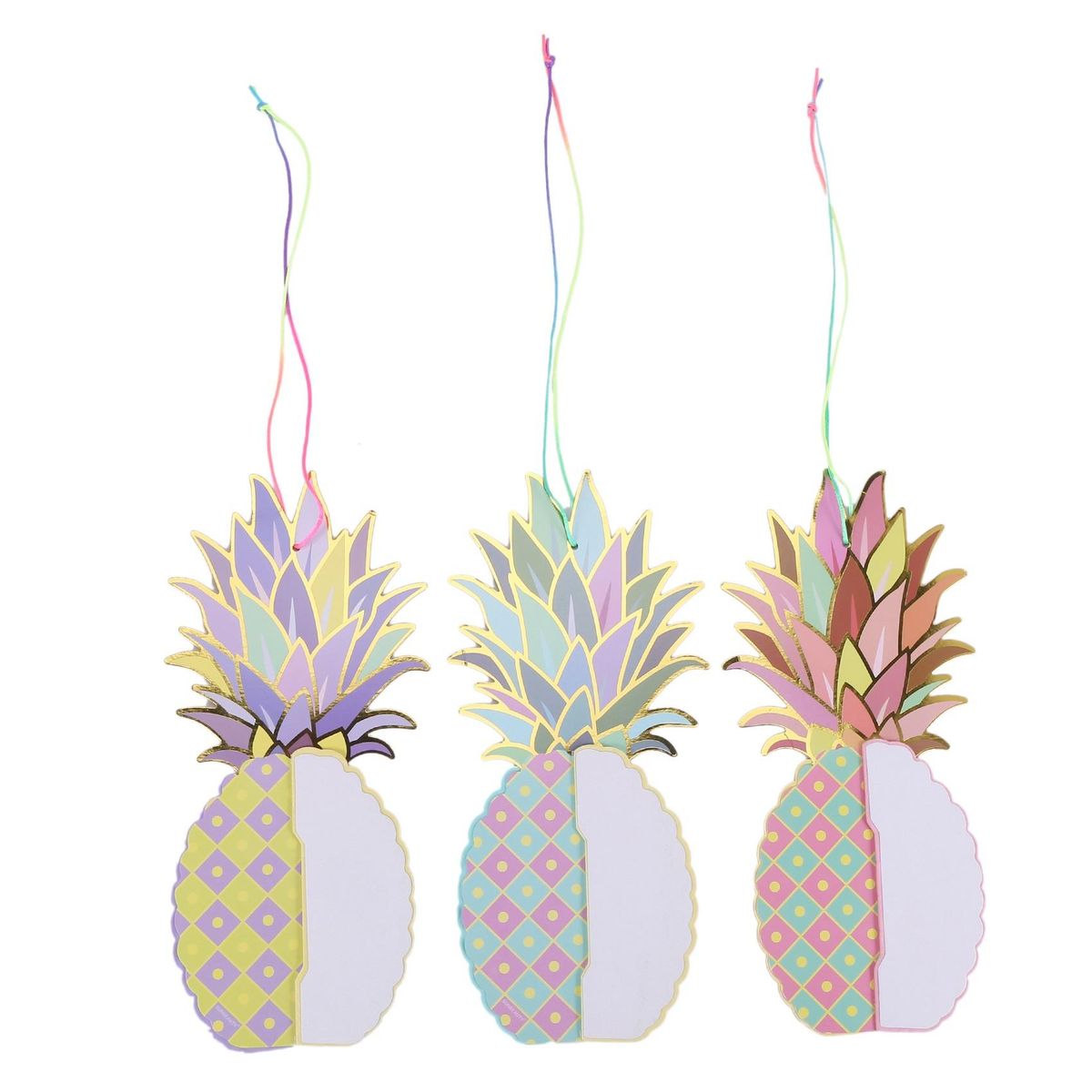 color Pineapple Shape Paper Balls Table 3 Pieces