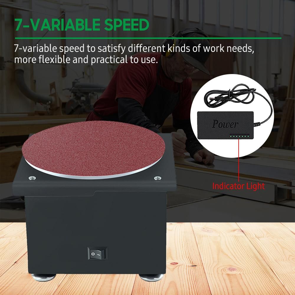 Mini Bench Disc Sander and Sanding Roller Electric Edge Sharpener 7 Variable Speed 10 Sanding Discs 6 Sanding Bands DIY Benchtop Sanding Polishing Grinding Machine for Wood Metal Acrylic Stone