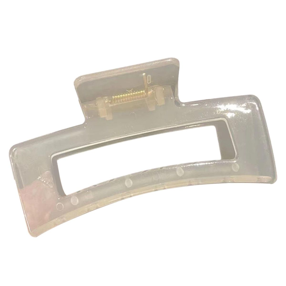 Simple Design Hair Clip Transparent Jelly Color Hair Claw for Women Beige