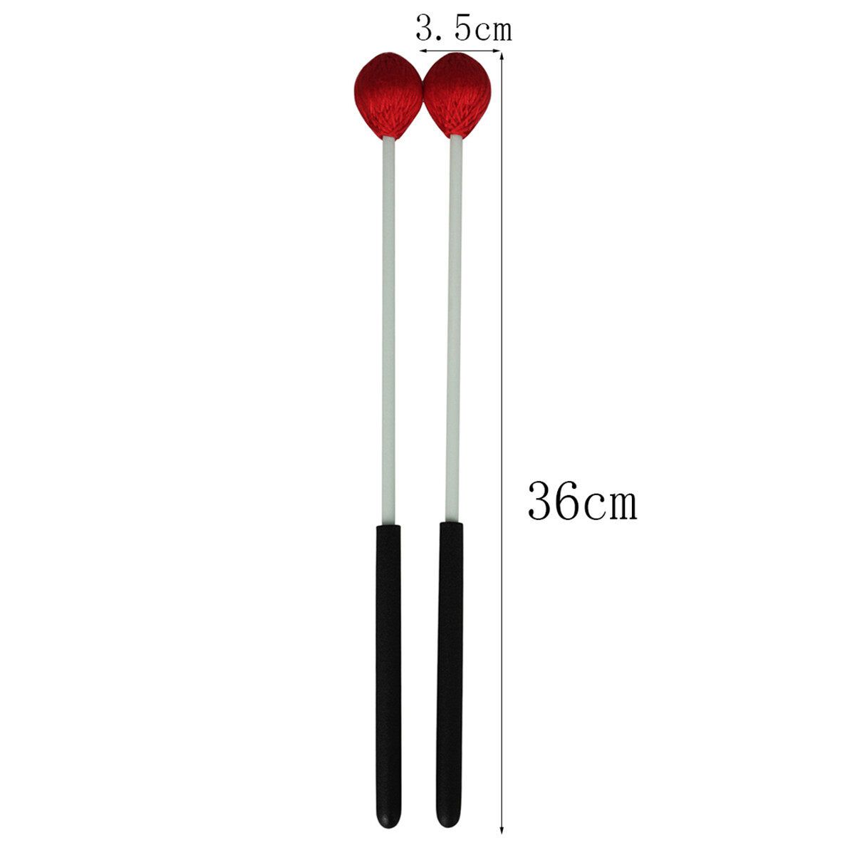 1 Pair Marimba Mallets Percussion Mallets With Nylon Yarn Head And Smooth Wood Handle For Beginners Red