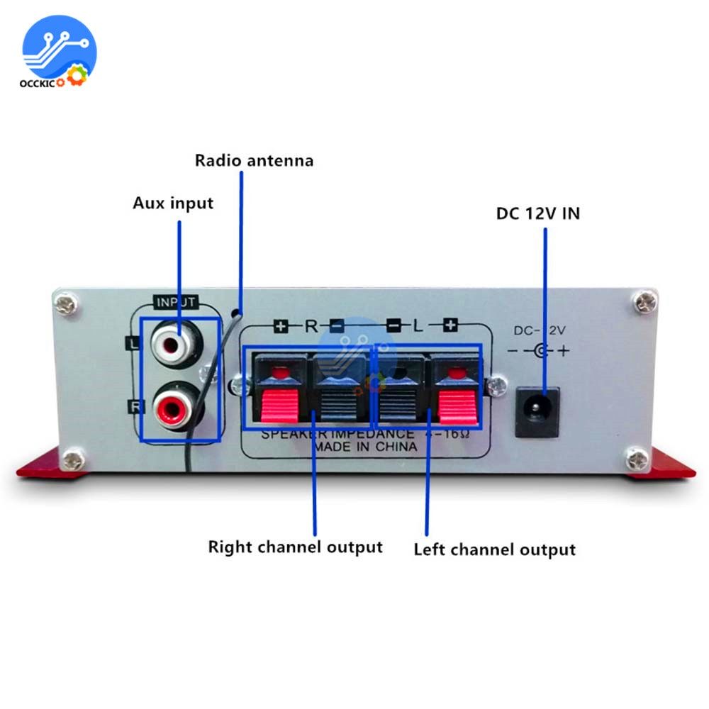 12V Mini Bluetooth Amplifier For Speakers 20W+20W Car Sound Equipment Music Amplificador Speakers In The Car Stereo