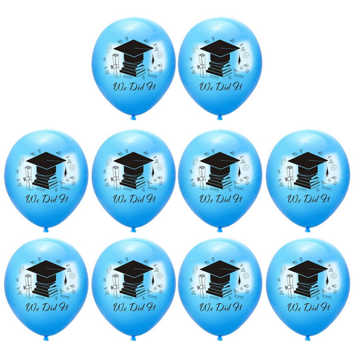 10Pcs Holiday Balloons Congratulation Graduation Confetti Balloons Blue