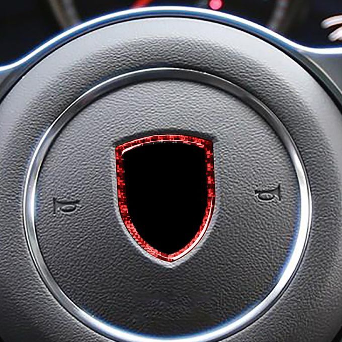 Logo Panel Cover Compact Self-adhesive Carbon Fiber Red-Red