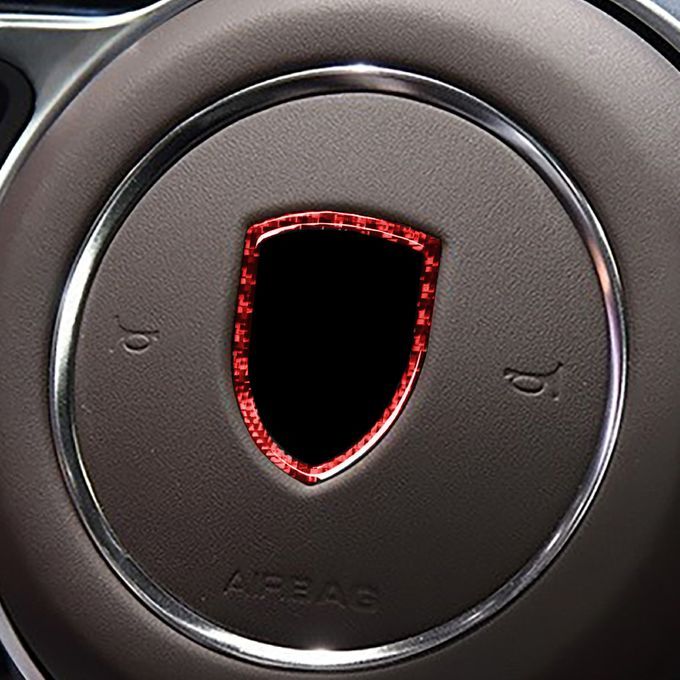 Logo Panel Cover Compact Self-adhesive Carbon Fiber Red-Red