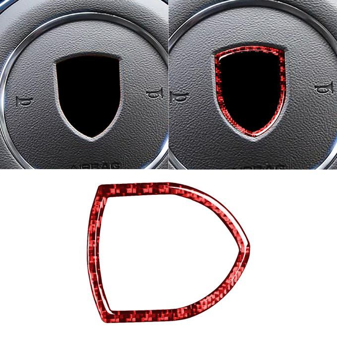 Logo Panel Cover Compact Self-adhesive Carbon Fiber Red-Red