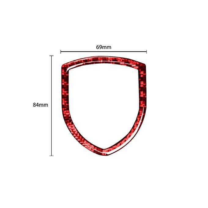 Logo Panel Cover Compact Self-adhesive Carbon Fiber Red-Red
