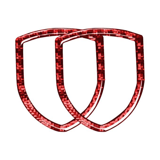 Logo Panel Cover Compact Self-adhesive Carbon Fiber Red-Red