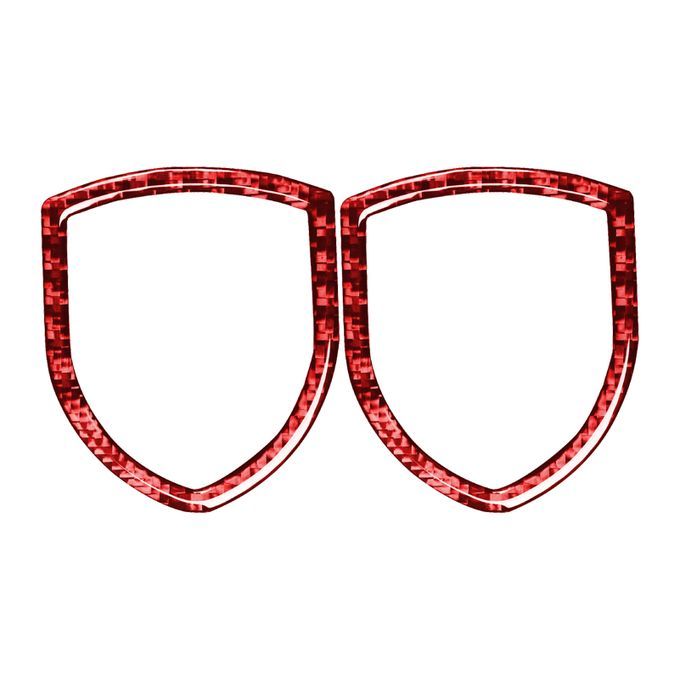 Logo Panel Cover Compact Self-adhesive Carbon Fiber Red-Red