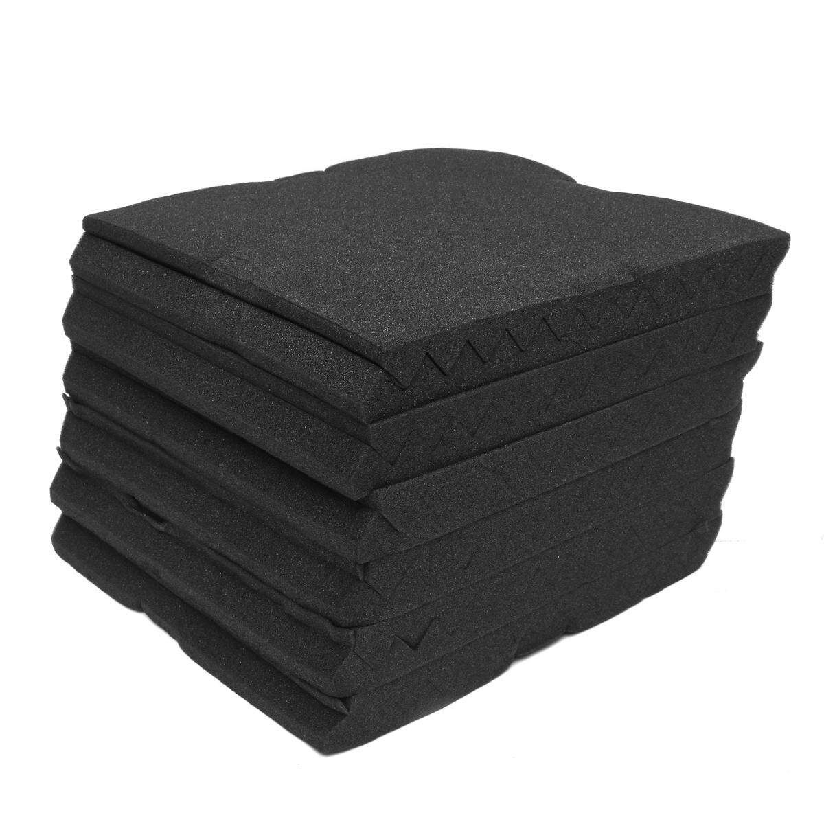 12 Packs Soundproofing Acoustic Studio Wedge Foam Tiles Wall Panels 30 X 30 X 2.5cm