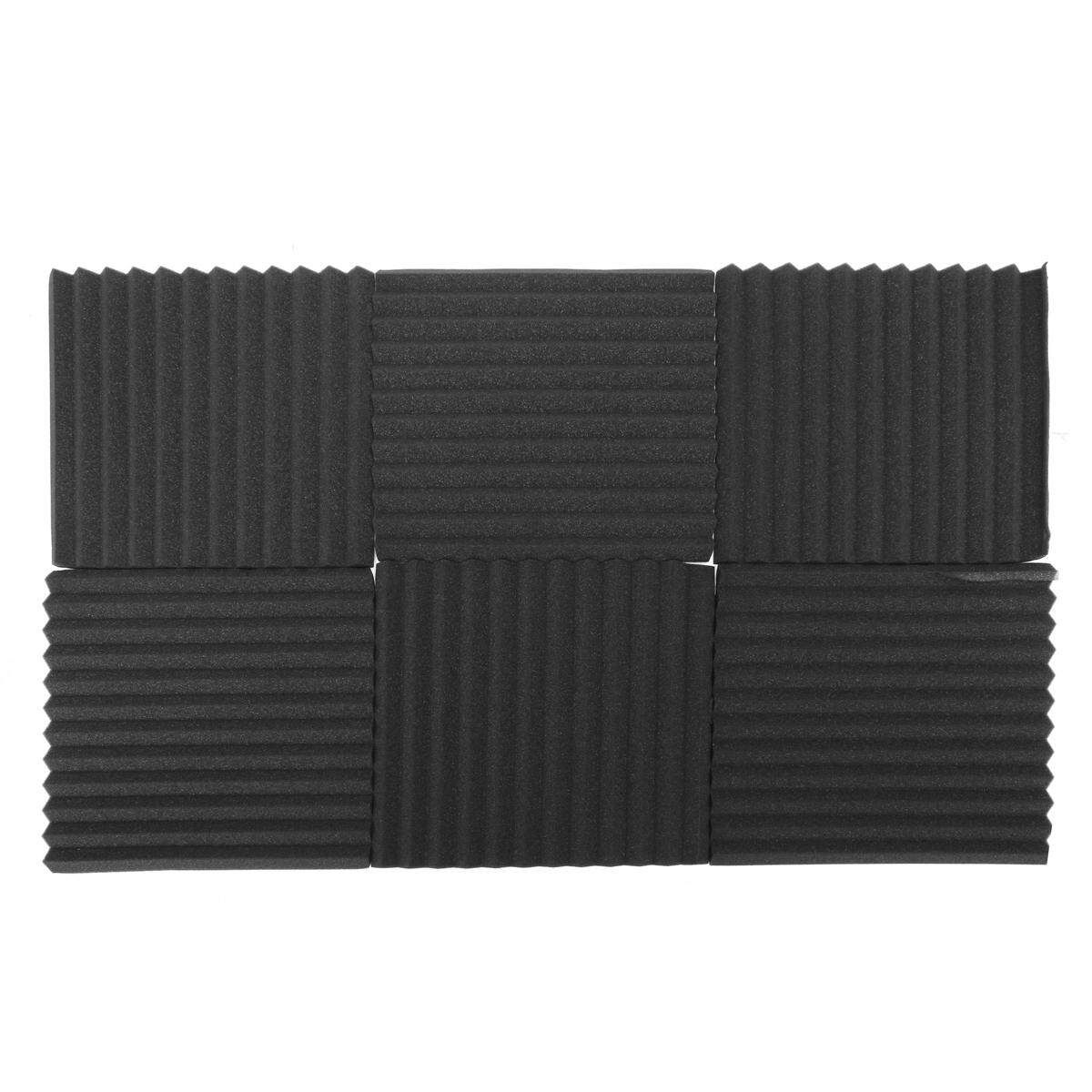 12 Packs Soundproofing Acoustic Studio Wedge Foam Tiles Wall Panels 30 X 30 X 2.5cm