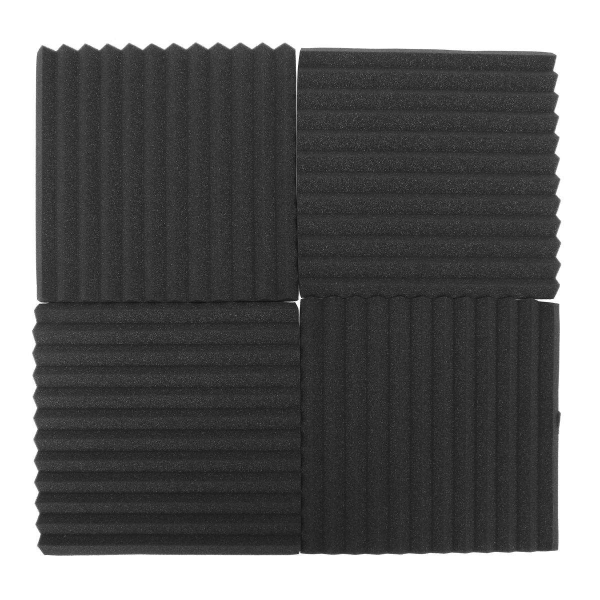 12 Packs Soundproofing Acoustic Studio Wedge Foam Tiles Wall Panels 30 X 30 X 2.5cm
