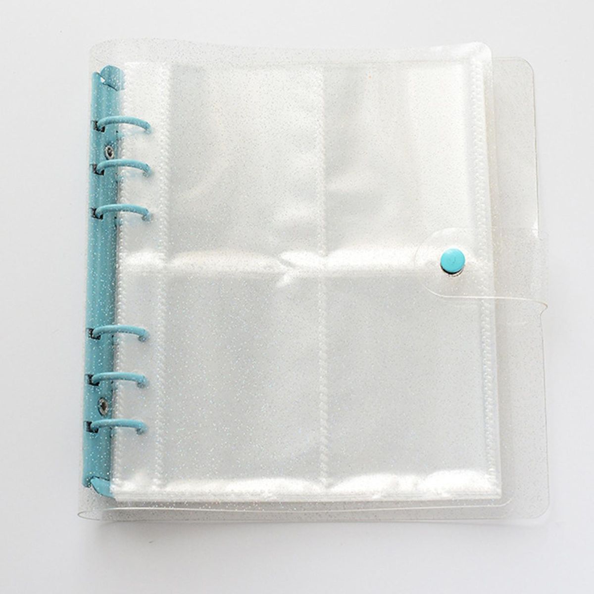 3 Inch Mini Photo Album Refillable Notebook Shiny Clear Cover For Blue