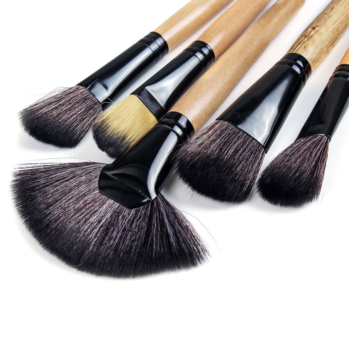 24Pcs Fashion Makeup Brush Set Multifunction Toiletry Brushes Eyeshadow Eyeliner Lip Foundation Cosmetic Make Up Brushes With Storage Bag Wood Color