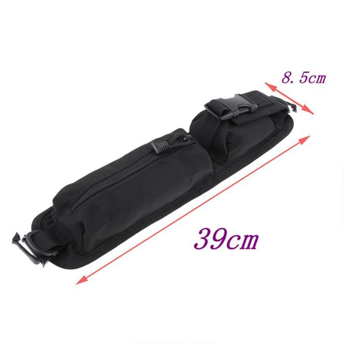 2 Pockets Molle Compact Pouch Shoulder Strap Utility Bag Keys Black