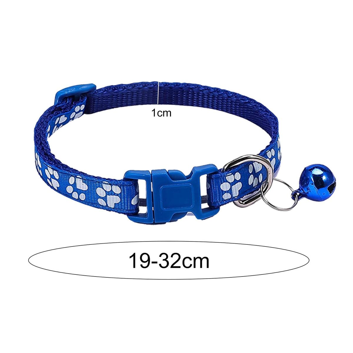 2Pcs Dog Neck Strap Paw Pattern Pet Cat Dog Collar Strap Blue