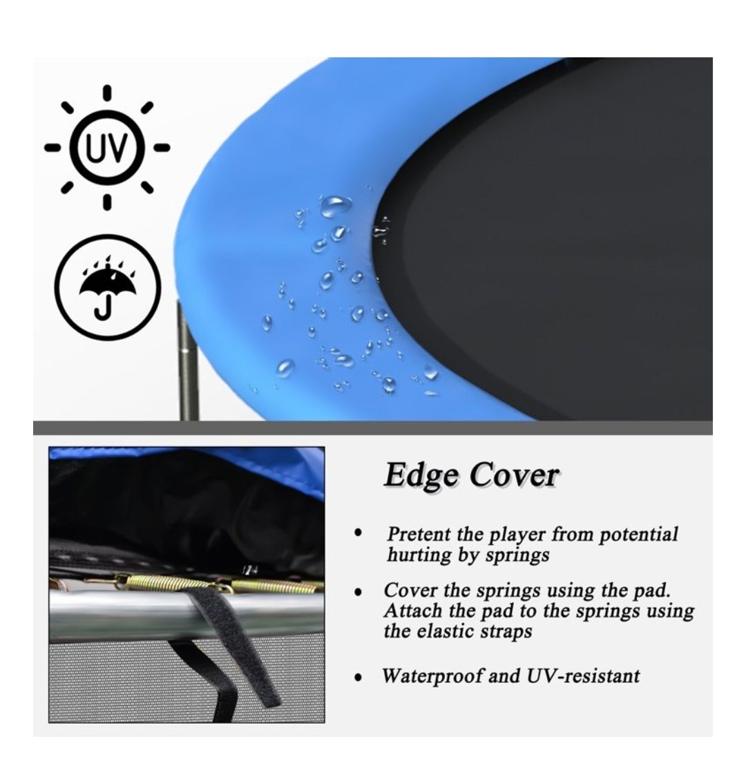 Euroco 14" Round Trampoline With Safety Enclosure, Basketball Hoop