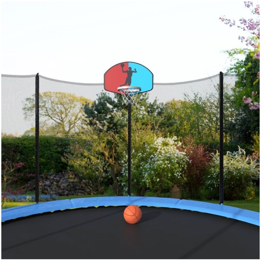 Euroco 14" Round Trampoline With Safety Enclosure, Basketball Hoop