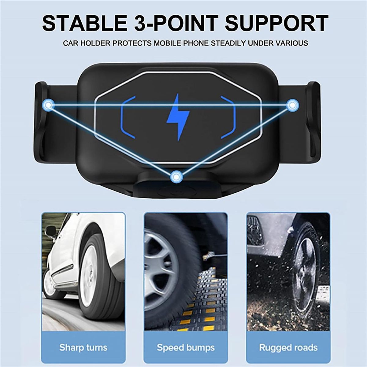 15W Qi Wireless Car Charger Mount Holder Fast Phone Charger for Samsung Galaxy Z Fold 3 2 iPhone 13 12 Max Huawei Mate X