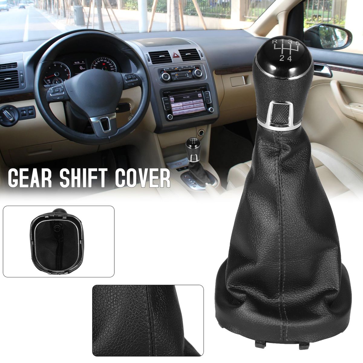 5 Speed Gear Knob Shift Stick Gaiter Replacement For VW