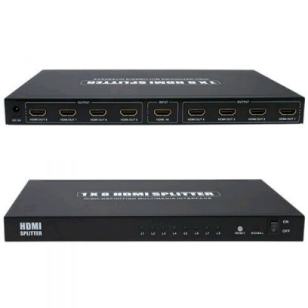 8 Port HDMI Splitter To Mutiple Monitors & Projector