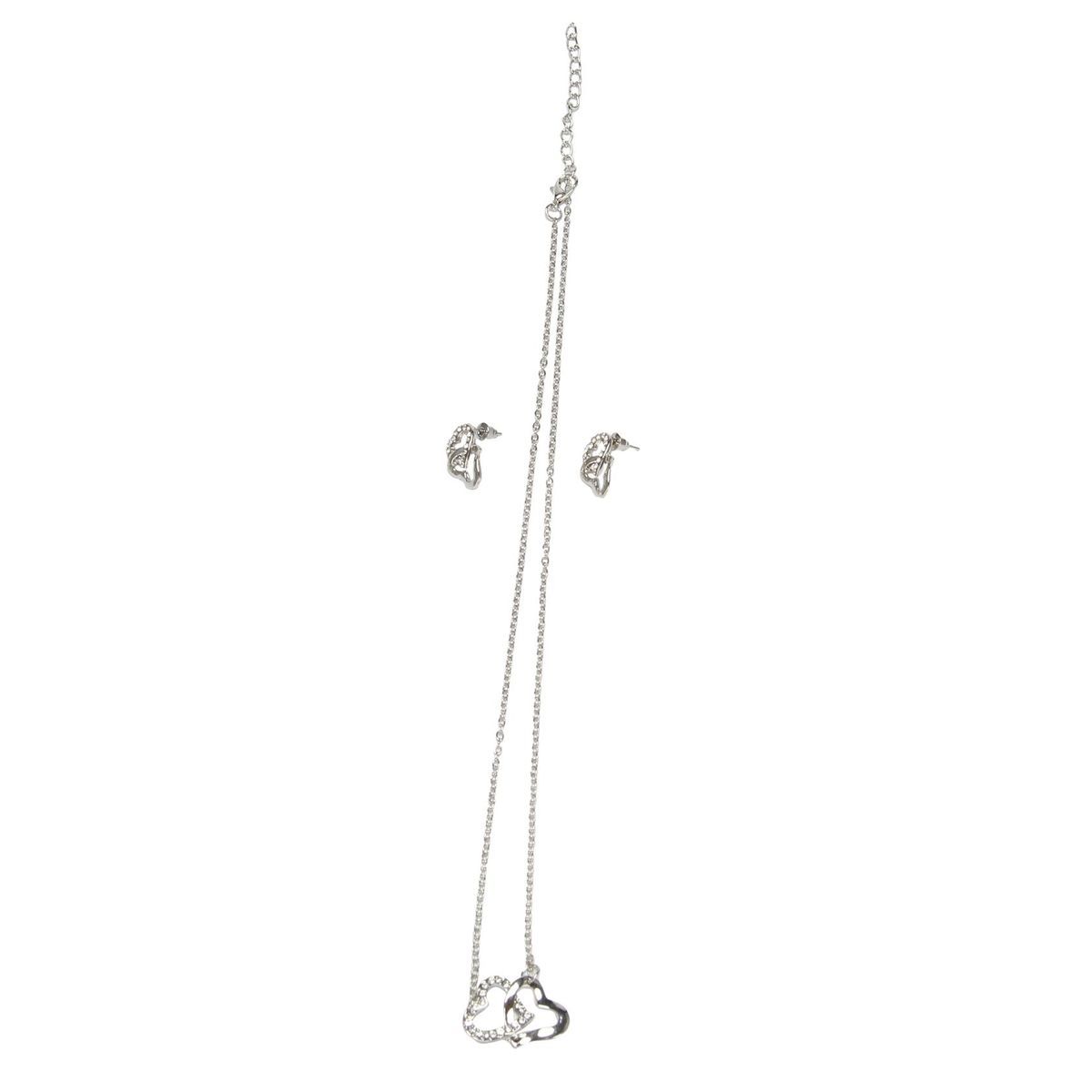 Finery neck and earrings 2 Hearts intertd chains