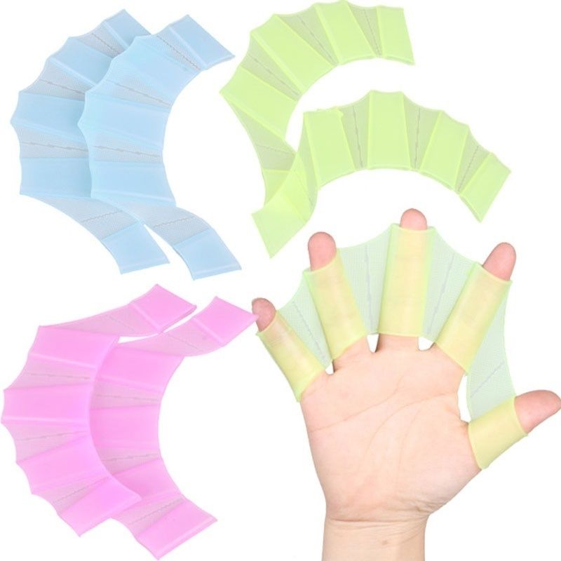 1 Pair Frog Type Silicone Girdles Swimming Hand Fins Palm