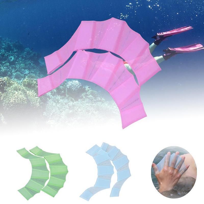 1 Pair Frog Type Silicone Girdles Swimming Hand Fins Palm