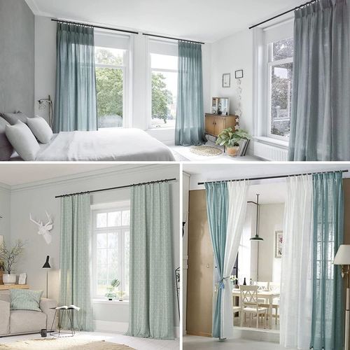 Black Curtain Rods For Windows 66 To 132\u201D- 1 Inch Heavy