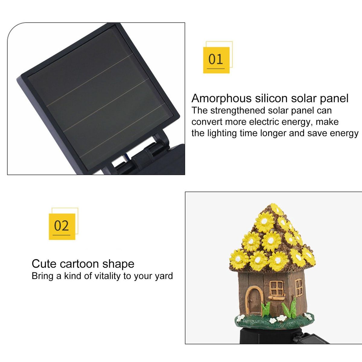 LED Lamp Miniature Fairy House Resin Craft Lawn Lamp
