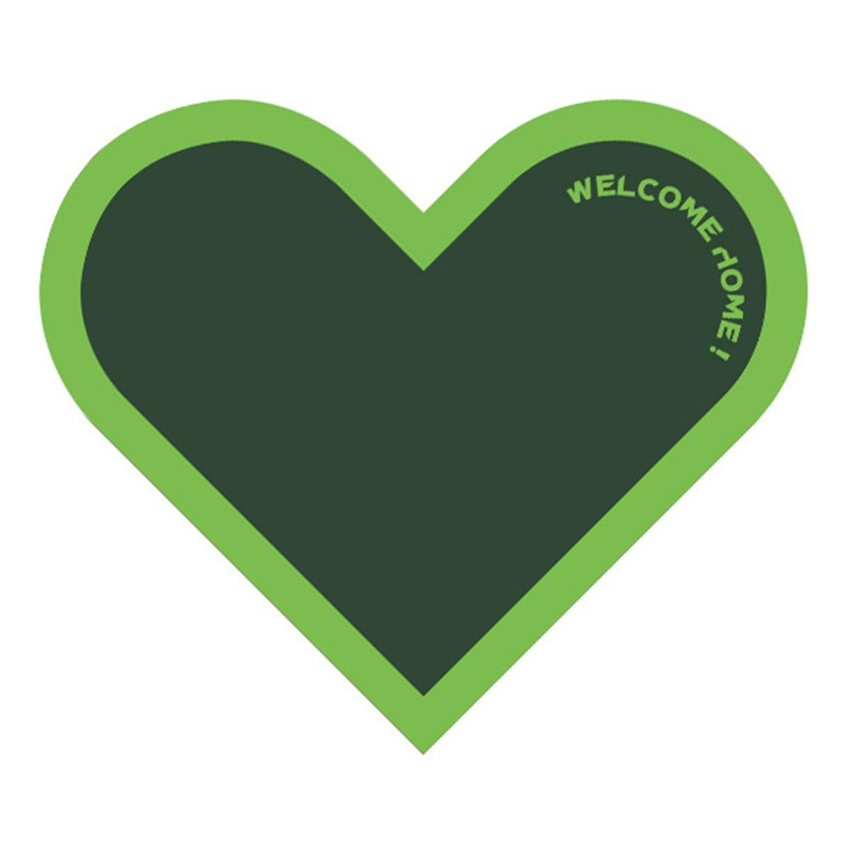 Floor Mat Heart-shaped Entrance Doormat Porch Floor Protector Pad Green